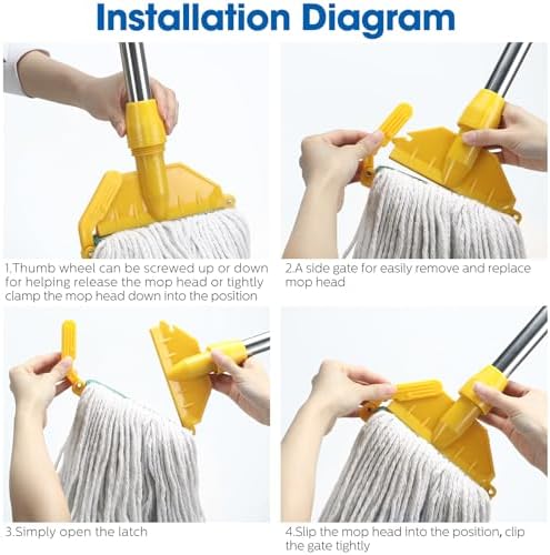 Eccliy 3 Pack Commercial Mop Head Replacement, Cotton String - Image 5