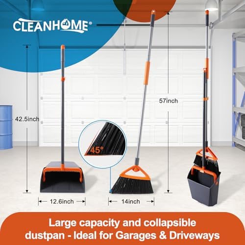 CLEANHOME Heavy Duty Outdoor Broom and Dustpan Set - Image 6