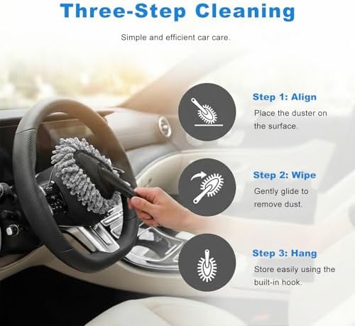 Car Dash Duster Brush, Super Soft Microfiber Auto Dusting Tool Detail Cleaner - Image 4