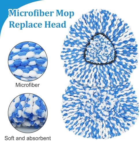Spin Mop Handle, Mop Heads Replacements, Scrubber Brush and Mop Base Compatible - Image 5