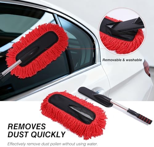 IPELY 3 Pack Large Red Microfiber Car Duster Exterior Scratch Free - Image 3