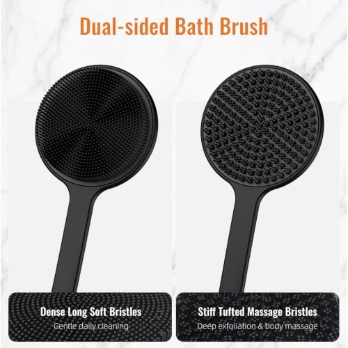Silicone Back Scrubber for Shower, 17in Lengthen Long Handle Body Brush - Image 4