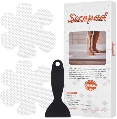 Secopad 12PCS Snowflake Non Slip Bathtub Stickers by Secopad