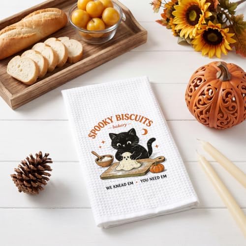 Funny Ghost Cat Kitchen Towels Home Kitchen Decor Hostess Gifts - Image 5