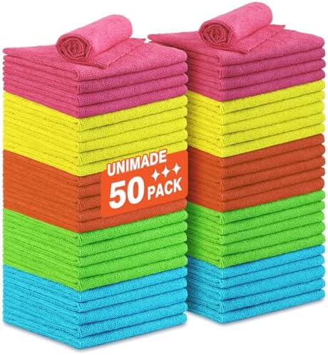 UNIMADE Microfiber Cleaning Cloth, 50PK Reusable Microfiber Cleaning Cloth by Unimade
