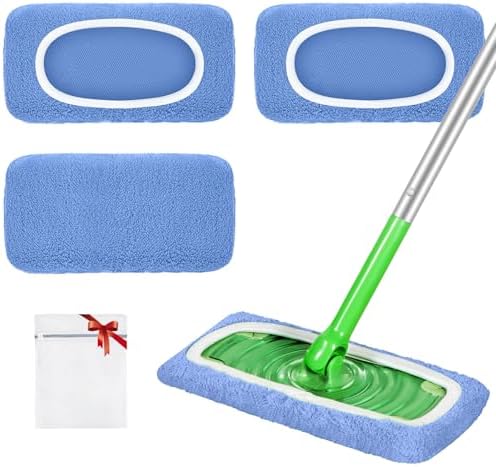 Reusable Mop Pads Fit Swiffer Sweeper Mop, Microfiber Dry Sweeping Cloths by LOVECO