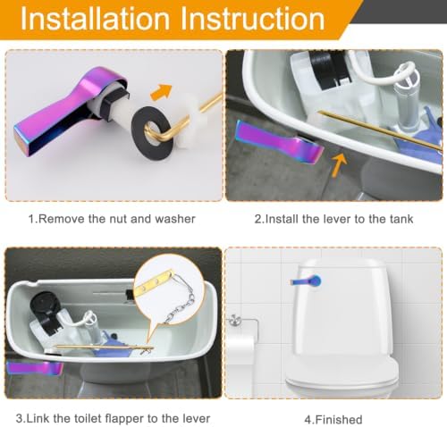 Hibbent Universal Metal Front Mount Toilet Handle Replacement Kit - Image 5