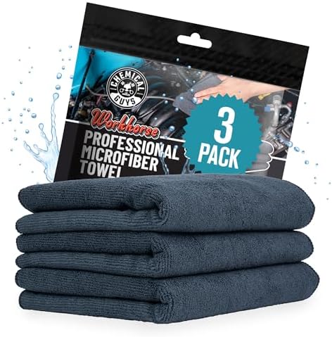 Chemical Guys, Workhorse Plush Microfiber Towels, 16 x 16 in, 3 Pack by ChemicalGuys