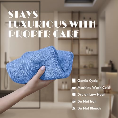 White Classic Light Blue Washcloths Set - Image 6