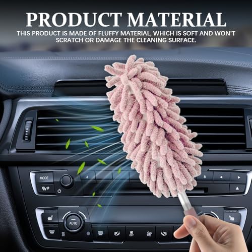 2PCS Car Interior Duster with Extension Pole, Car Detailing Supplies, Soft - Image 4