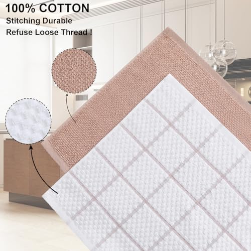 12 Pack Kitchen Towels and Dishcloths Set, 100% Cotton Soft and Absorbent - Image 3