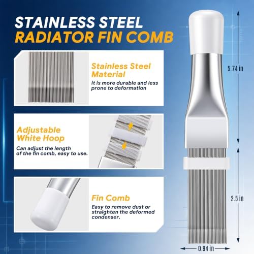 4 Piece AC Fin Comb Kit, Air Conditioner Coil Cleaner Brush Set, HVAC Tools - Image 4