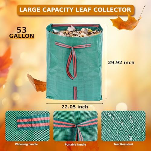 53-Gallon Large Reusable Heavy-Duty Dustpan-Type Leaf Collector Yard Bags - Image 3