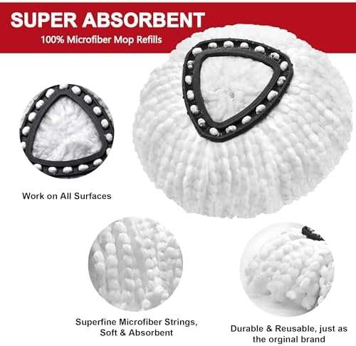 TidyMonster 4+1 Pack Mop Replacement Heads - Image 3