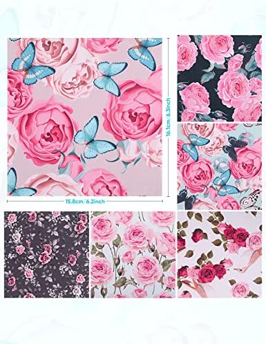 6PCS Thickened Microfiber Eyeglass Cleaning Cloths, Peony Floral Pattern - Image 2