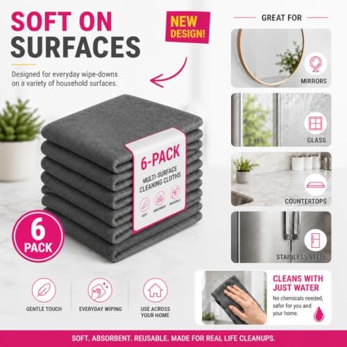 2026 New Upgrade Magic Cleaning Cloth 6Pcs, Thickened Large-Sized 12 * 16IN - Image 2