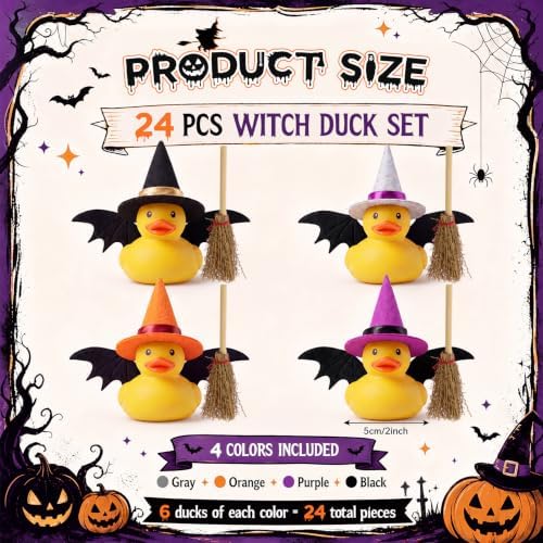 Jerify 24 Pack Halloween Witch Rubber Ducks - Image 2