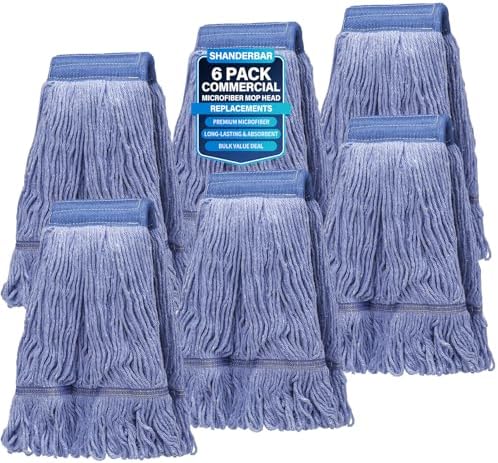 6 Pack Commercial Heavy Duty Mop Head Replacement by SHANDERBAR+