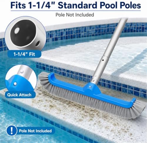 TidyMister 17.5" Pool Brush Head, Wave Bristles Pool Scrub Brush - Image 6