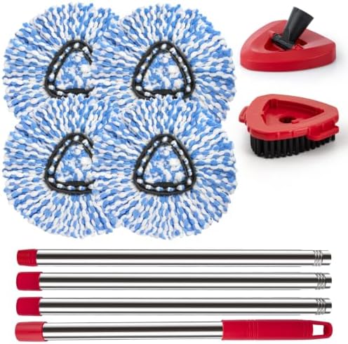Spin Mop Head, Handle & Base Replacement Set by MXZONE