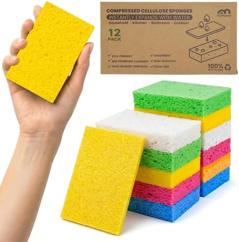 Metflavor Compressed Kitchen Sponges, Thick Pop-up Dish Sponges by Metflavor