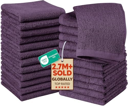 Utopia Towels 24 Pack Washcloths, 12x12 in, 100% Cotton by UTOPIATOWELS