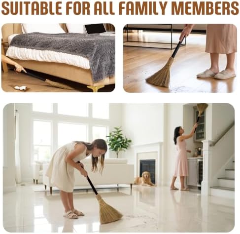 Natural Whisk Sweeping Black Handle Broom - Image 4