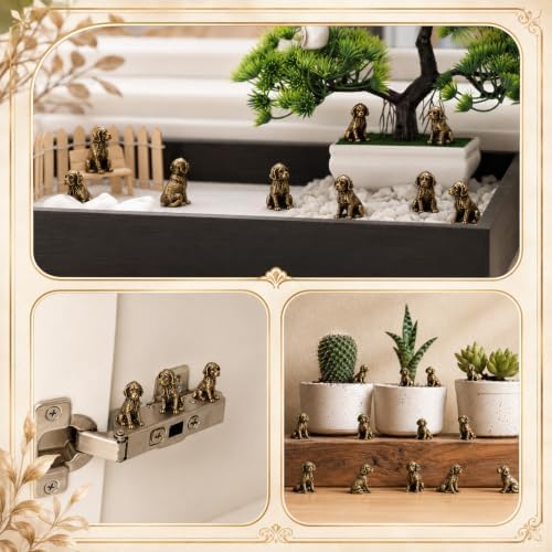 50 Pcs Mini Dog Figurines Miniature Brass Color Dog Statue - Image 4