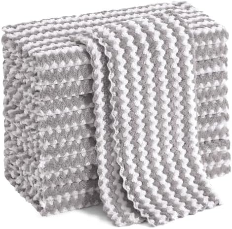 Homaxy 12 Pack Coral Velvet Dish Cloths, 10 x 10 inches by Homaxy