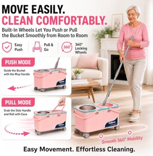 RinseWise Easy-Use Gen 2 Mop Bucket, Clean/Dirty Water Separation - Image 3