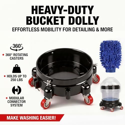 1 Pc 5 Gallon Bucket Dolly 11 Inch 1 Black Set - Image 2