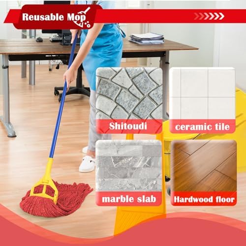 Heavy Duty Wet Industrial Cleaning Mop Head – 21 oz red mop Head Replacement - Image 6
