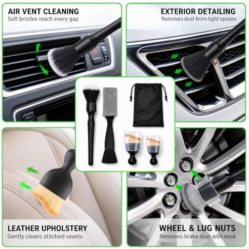 4-Piece Car Detailing Brush Set, Soft Bristle Interior Cleaner Brushes - Image 7