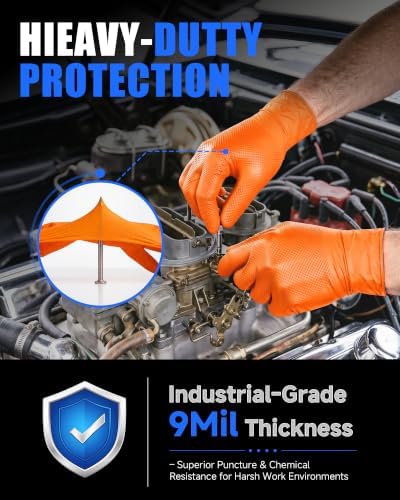 wcy 9 Mil Heavy Duty Mechanic Disposable Nitrile Gloves, 800 Ct - Image 4