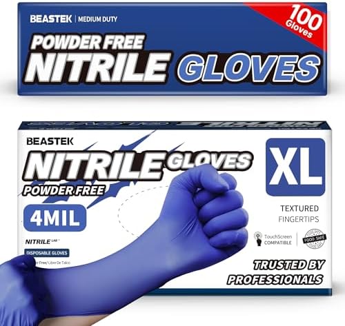 BEASTEK Nitrile Exam Gloves 4Mil Powder-Free Medical Disposable Blue Violet by BEASTEK