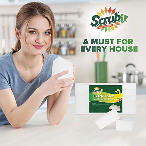 Extra Thick Magic Sponge Eraser by SCRUBIT- Kitchen, Floor and Wall Cleaner - Image 2
