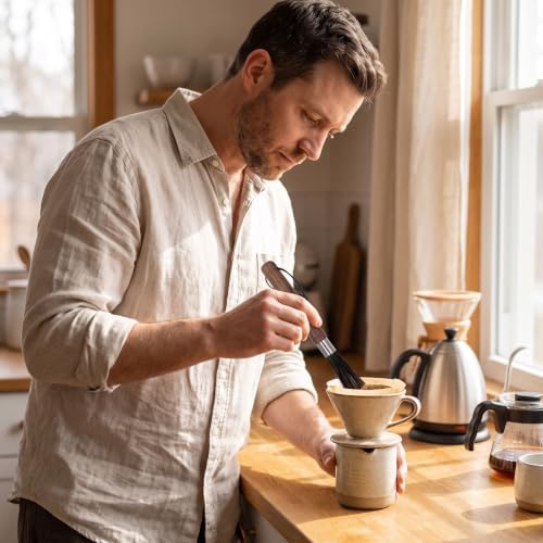Coffee Grinder Cleaning Brush Espresso Cleaner Tool Wooden Handle w/Bag - Image 7