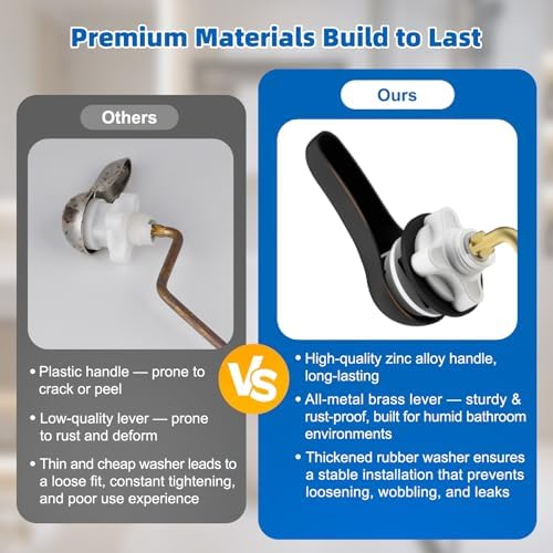 Hibbent Metal Side Mount Toilet Handle Replacement Kit, Oil Rubbed Bronze - Image 5
