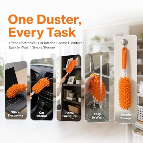 Microfiber Duster for Cleaning, Washable Duster, Car Duster Interior, Feather - Image 3