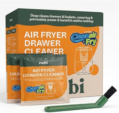Roobi Air Fryer Cleaner, 6 Powder Sachets + Brush by Roobi