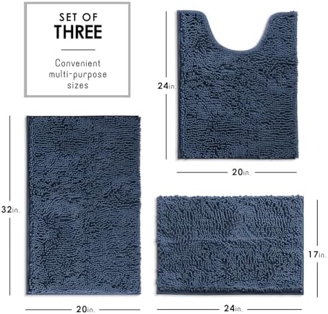 Hearth & Harbor Bathroom Rugs, Chenille Bath Mat - Image 3