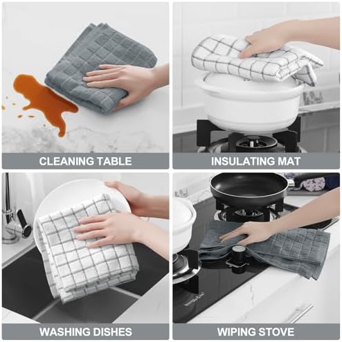Homaxy Large Premium Cotton Kitchen Towels 16"x 28", 8 Pack - Image 4