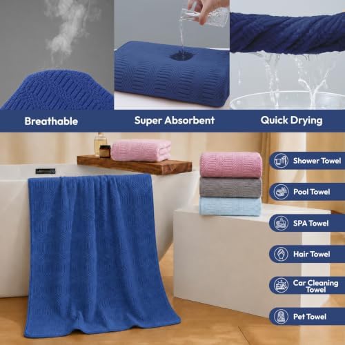 JML Microfiber Bath Towels, 2 Pack, 27x55 in - Image 4