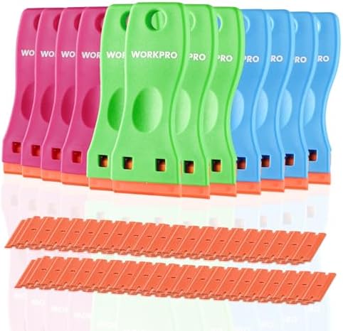 WORKPRO Plastic Razor Blade Scraper Kit, 12 Scrapers by WORKPRO