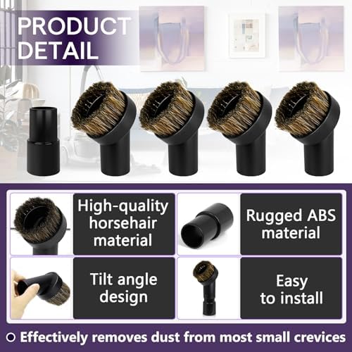 5PCS Horse Hair Brush Vacuum Attachment Set - Image 5