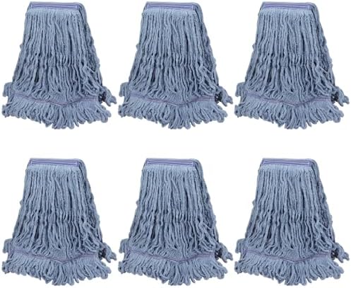 6 Pack Commercial Mop Head Replacement, Heavy Duty Reusable Mop Heads by Bozdyru