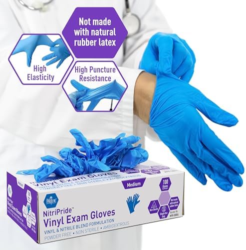 MED PRIDE Nitrile/Vinyl Blend Exam Gloves, Powder-Free - Image 3