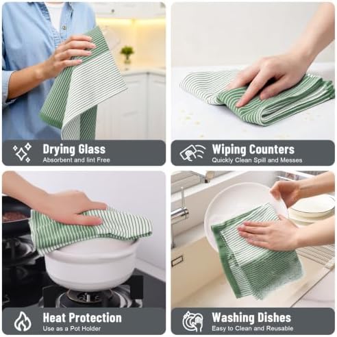 Homaxy Premium 100% Cotton Kitchen Towels 18"x28", 6 Pack - Image 5