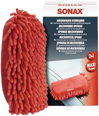 SONAX Microfiber Wash Sponge – Scratch-Free Car Wash Sponge, Ultra-Soft by SONAX