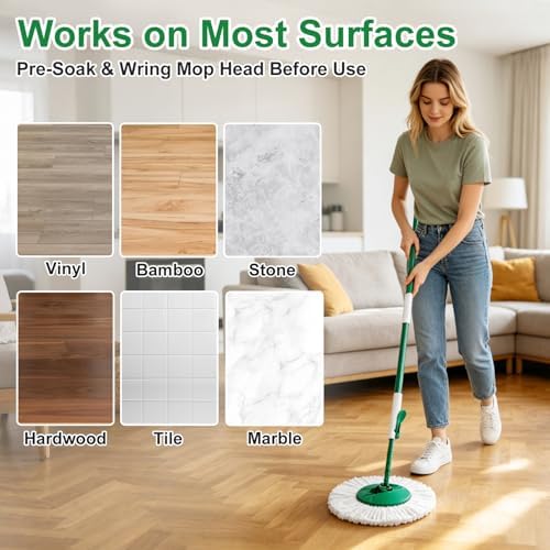 Reusable Mop Head Replacement for Libman Tornado Spin Mop Thick Microfiber Spin - Image 4